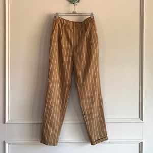 Camel pinstripe trousers, size S